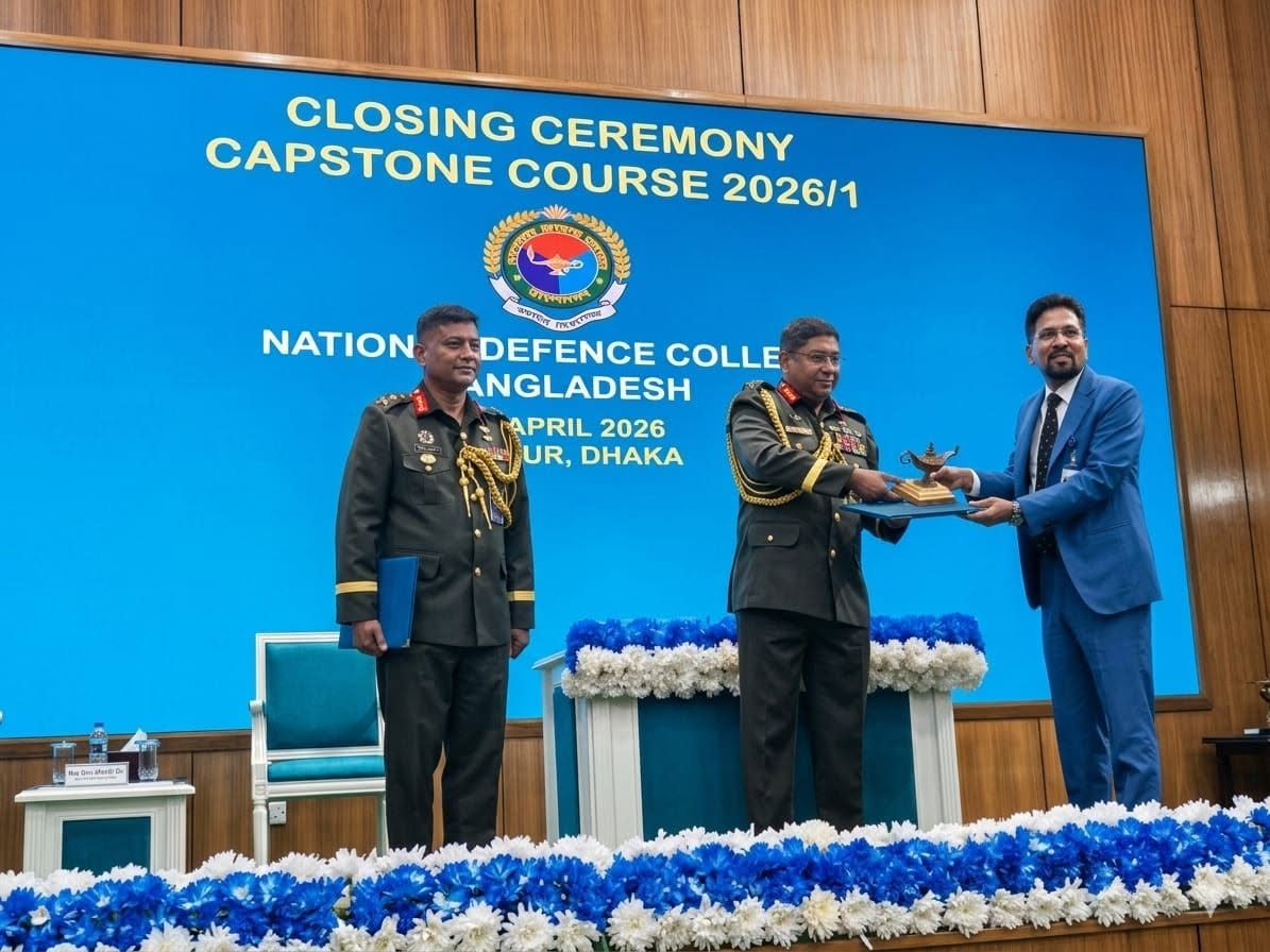 Capstone Fellow Recognition of GUK Executive Director at National Defence College Bangladesh